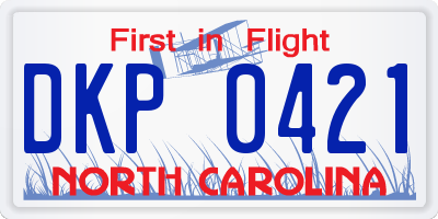 NC license plate DKP0421