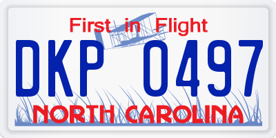 NC license plate DKP0497