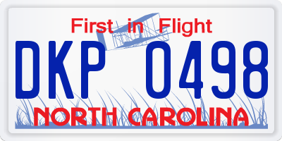 NC license plate DKP0498