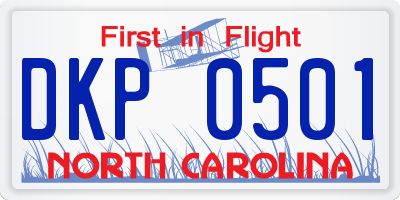 NC license plate DKP0501