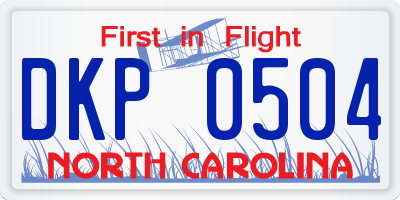 NC license plate DKP0504
