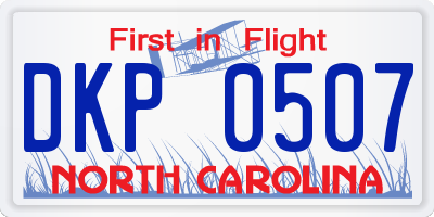 NC license plate DKP0507