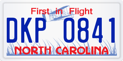 NC license plate DKP0841