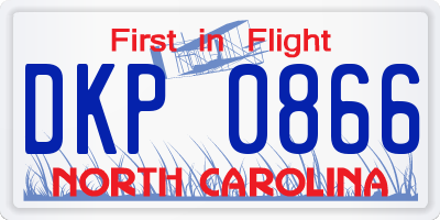 NC license plate DKP0866