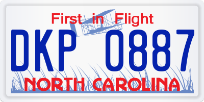 NC license plate DKP0887