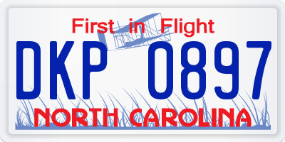 NC license plate DKP0897