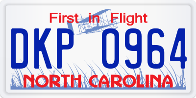 NC license plate DKP0964