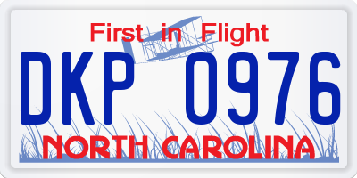 NC license plate DKP0976