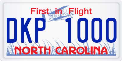 NC license plate DKP1000