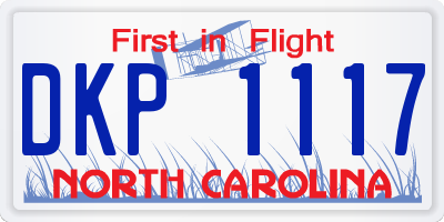 NC license plate DKP1117