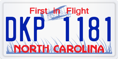 NC license plate DKP1181