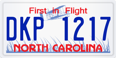 NC license plate DKP1217