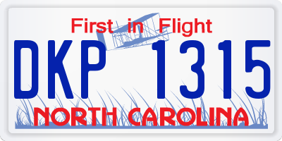 NC license plate DKP1315