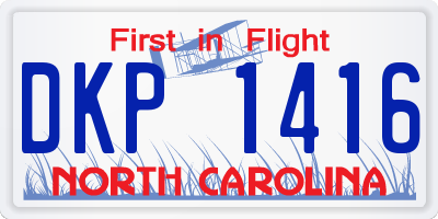NC license plate DKP1416