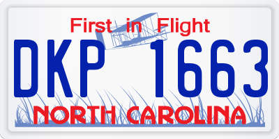 NC license plate DKP1663