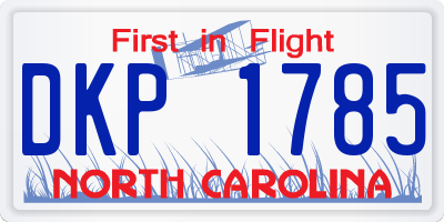 NC license plate DKP1785