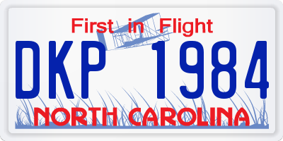 NC license plate DKP1984