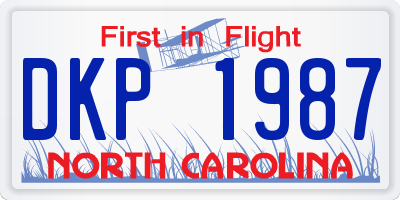 NC license plate DKP1987
