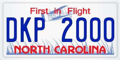 NC license plate DKP2000