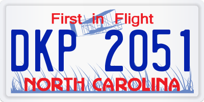 NC license plate DKP2051