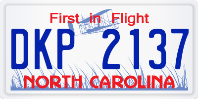 NC license plate DKP2137