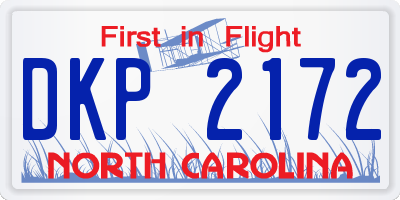 NC license plate DKP2172