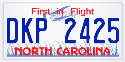 NC license plate DKP2425