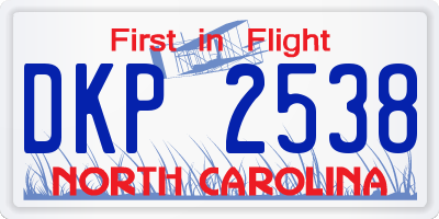 NC license plate DKP2538