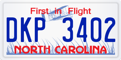 NC license plate DKP3402