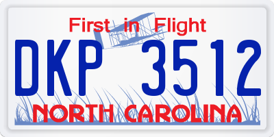 NC license plate DKP3512