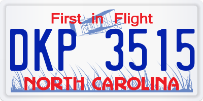 NC license plate DKP3515