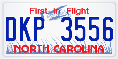 NC license plate DKP3556