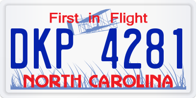 NC license plate DKP4281
