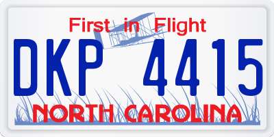 NC license plate DKP4415