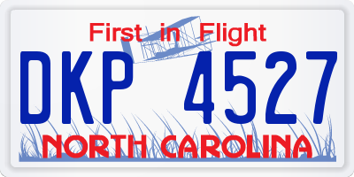 NC license plate DKP4527