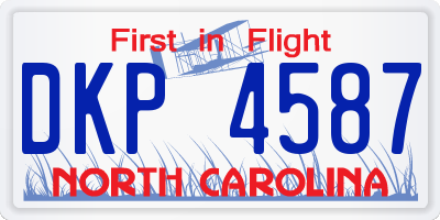 NC license plate DKP4587