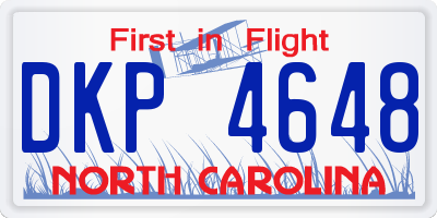 NC license plate DKP4648