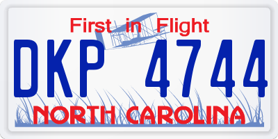NC license plate DKP4744