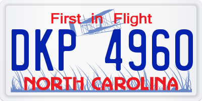 NC license plate DKP4960