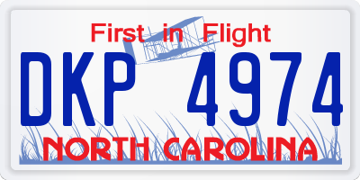 NC license plate DKP4974
