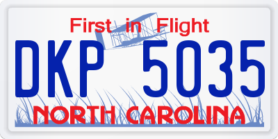 NC license plate DKP5035