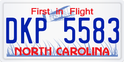 NC license plate DKP5583