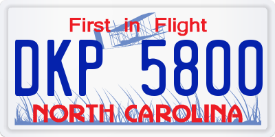 NC license plate DKP5800