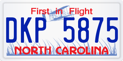 NC license plate DKP5875