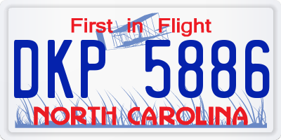 NC license plate DKP5886