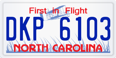 NC license plate DKP6103