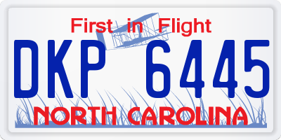 NC license plate DKP6445
