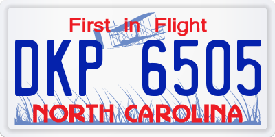 NC license plate DKP6505
