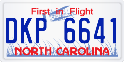 NC license plate DKP6641