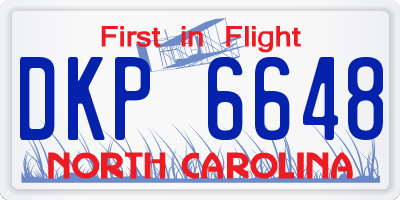 NC license plate DKP6648